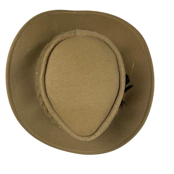 EUC - Aussie Chiller Soak Me Brown Perforated Faux Suede Hat - Picture 7 of 8